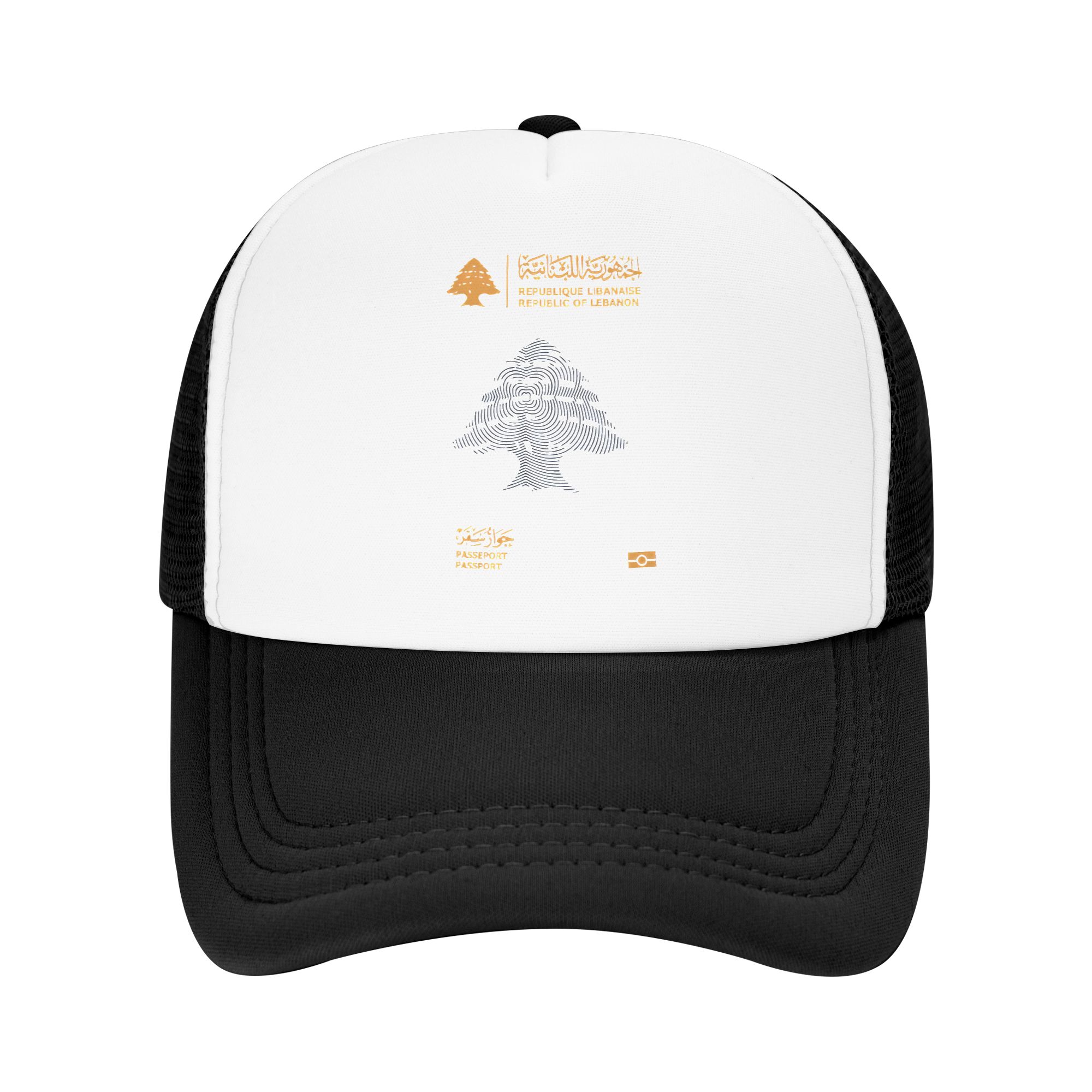 Trucker Cap Mesh - Paszport Libanonski Kapelusze przeciwsłoneczne Modna unisexowa