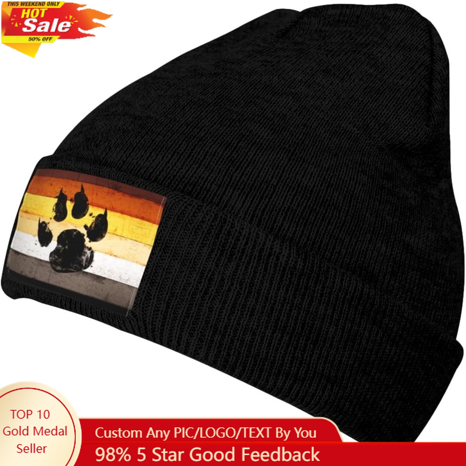 Beanie Cuffed Knit - Czapka zimowa z dzianiny LGBT z
