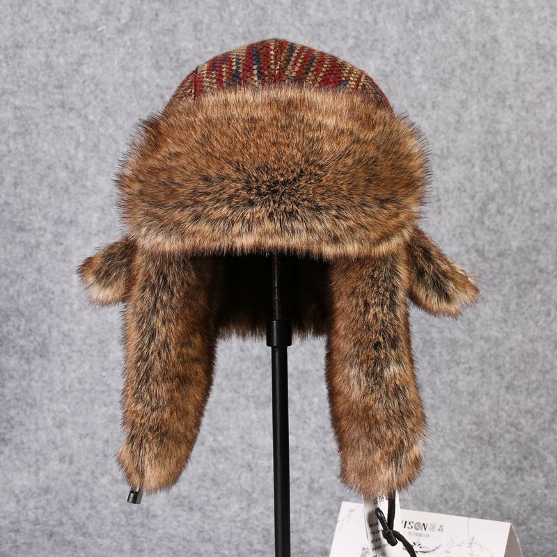 Trapper Hat Ear Flap - B-8433 mężczyzna Bomber kapelusz futro królika