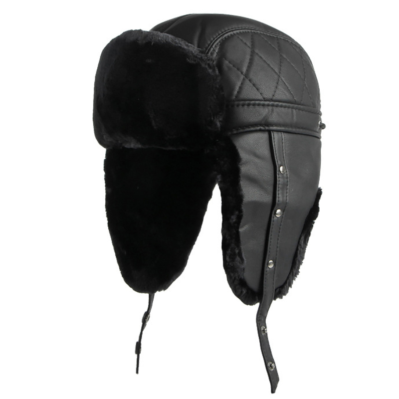 HT4002 nowy PU skóra rosyjski  – Trapper Hat Ear Flap recenzja i cena